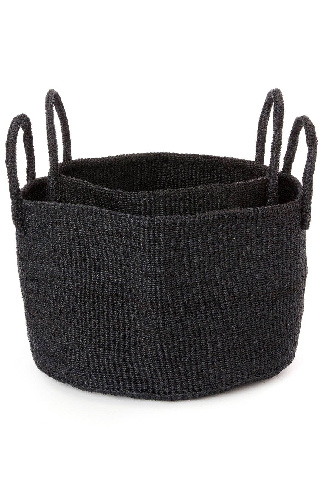 Usiku Black Sisal Kamba Floor Basket