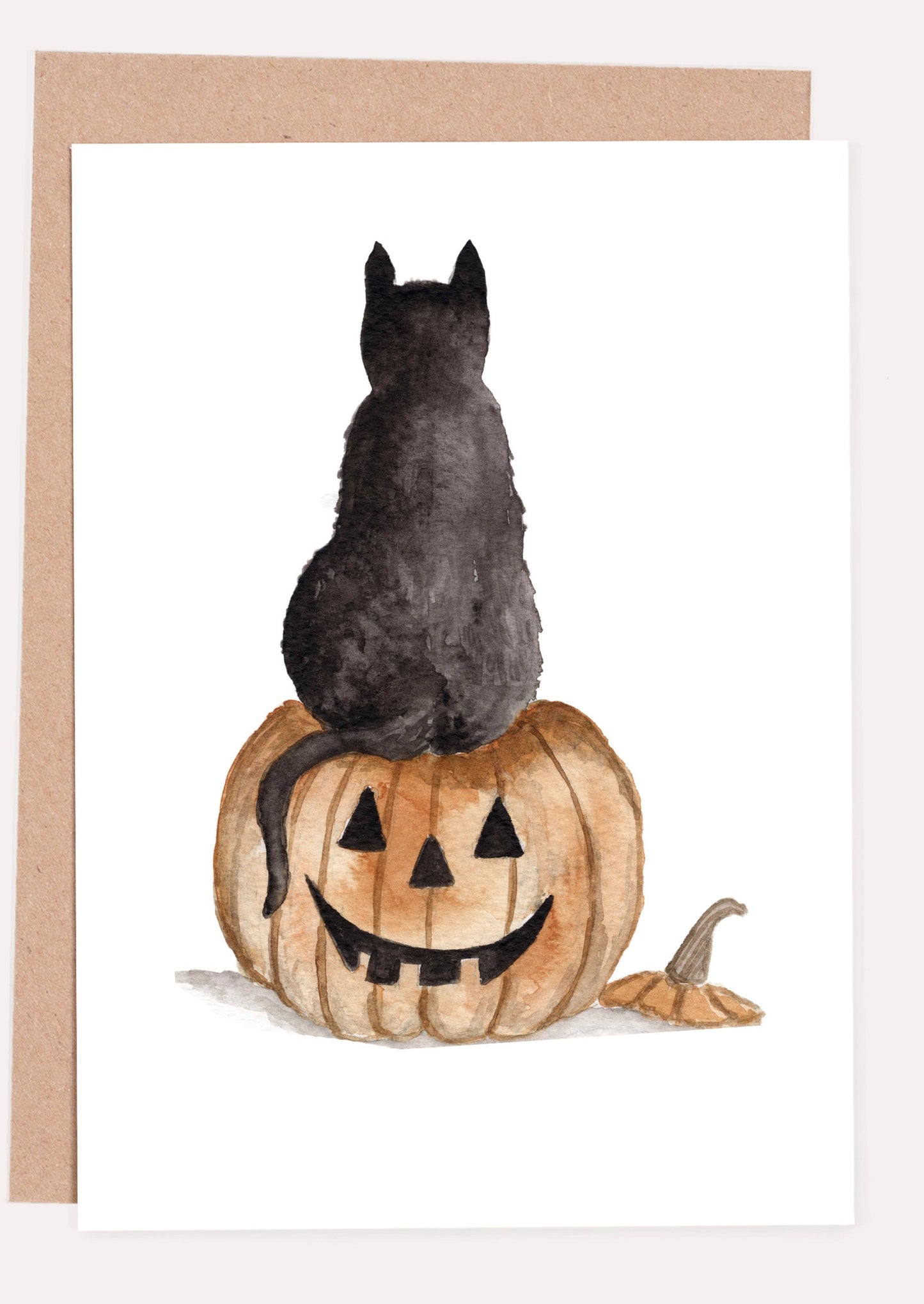 Pumpkin Black Cat Greeting Card