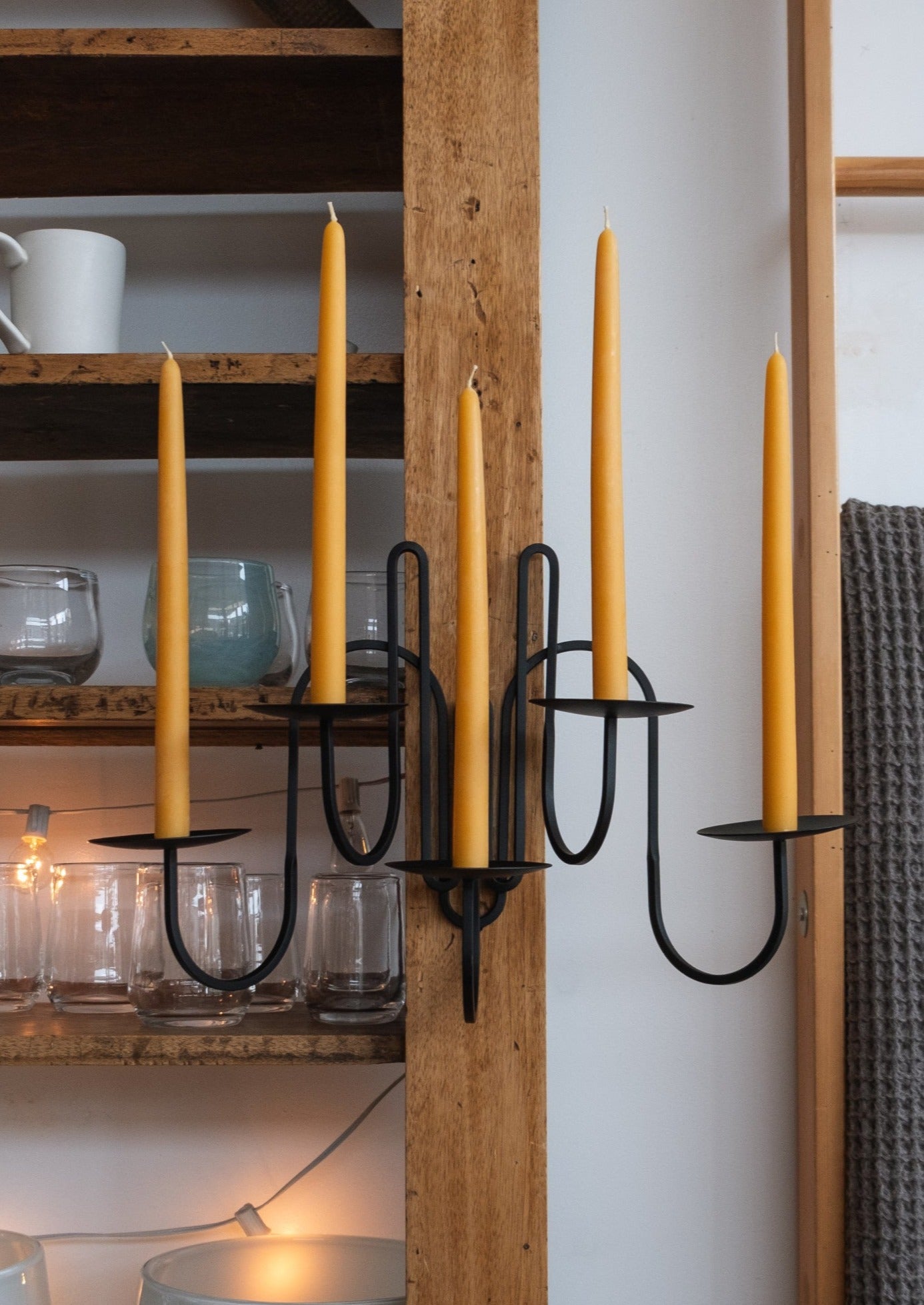 Five Arm Iron Candle Sconce