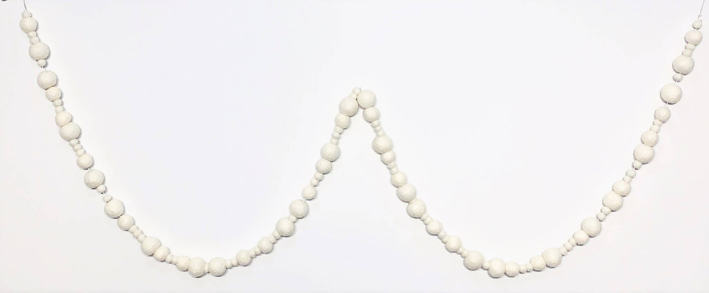 White Pom Pom Garland