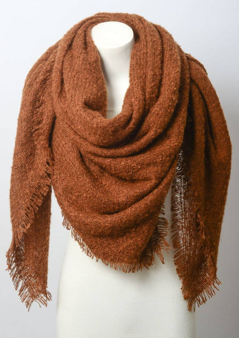 Woven Blanket Scarf | Camel