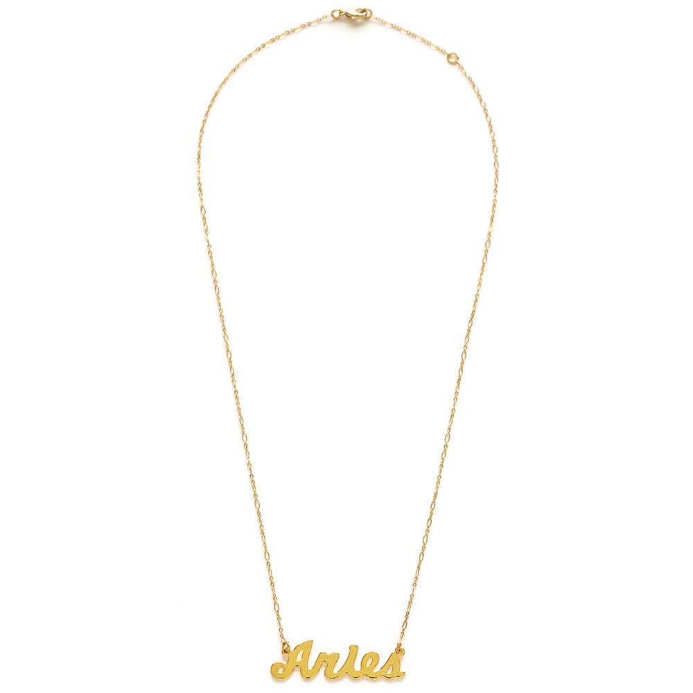 Zodiac Script Necklace