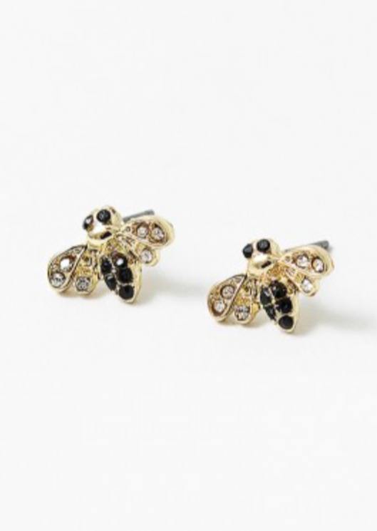 Bedazzled Bee Stud Earrings