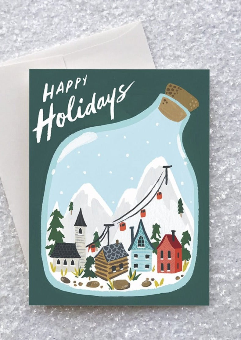 Snowy Village Terrarium Card