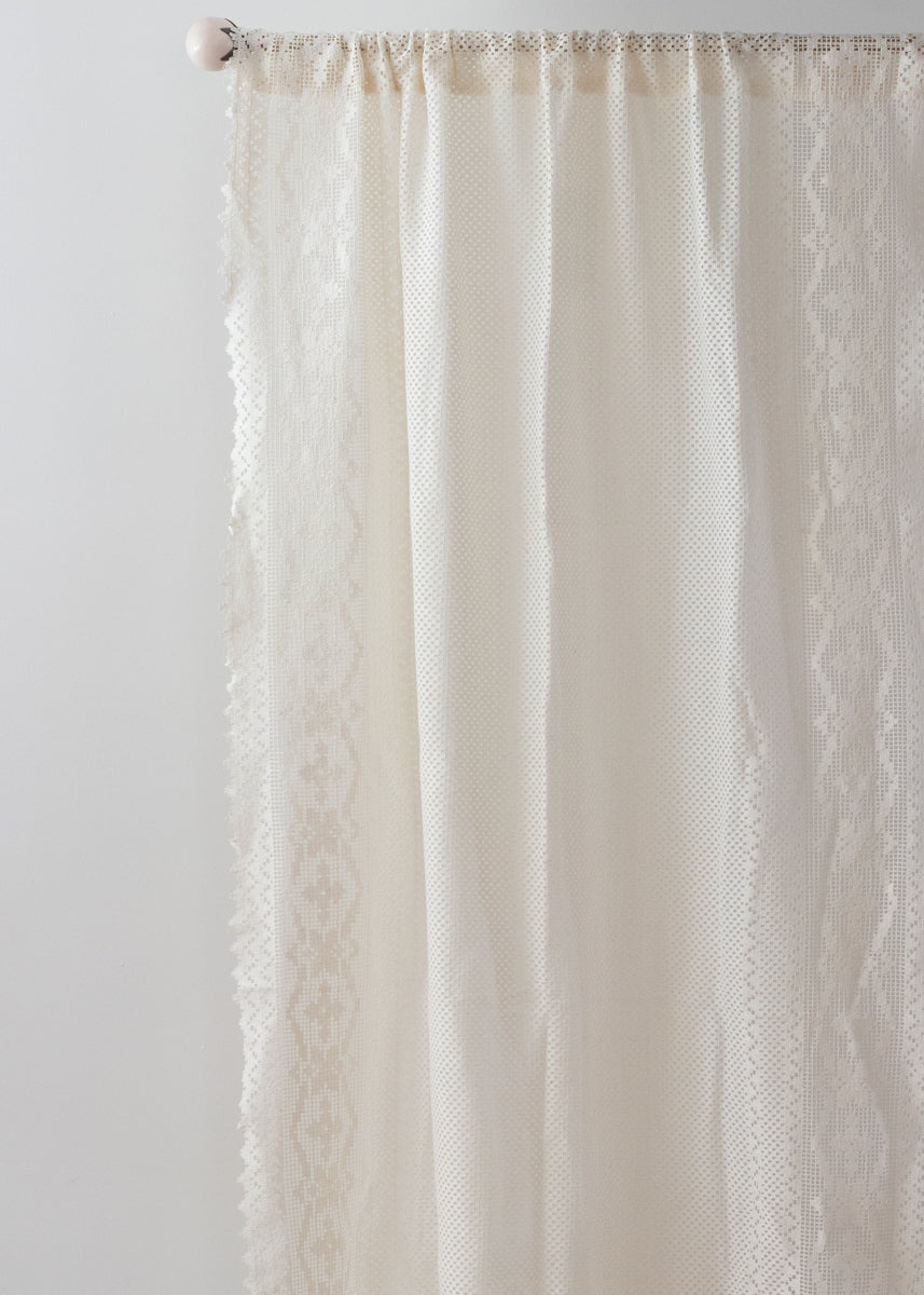 Cream Lace Curtain Panel