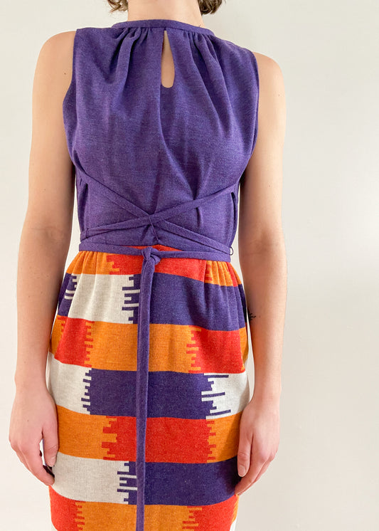 Vintage Bold Color Block Dress