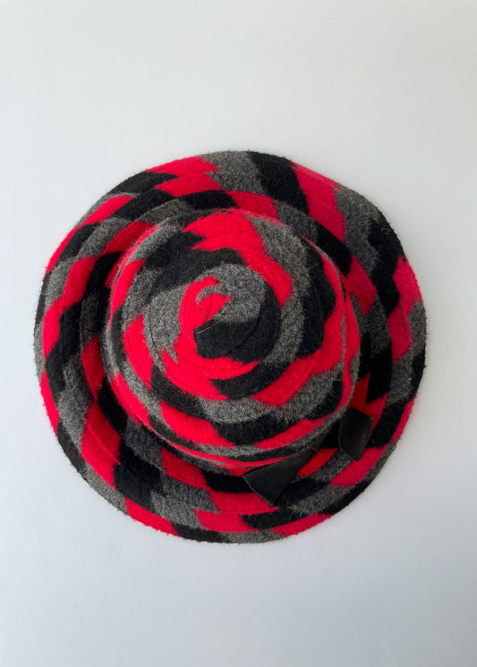 Red + Black Brim Hat