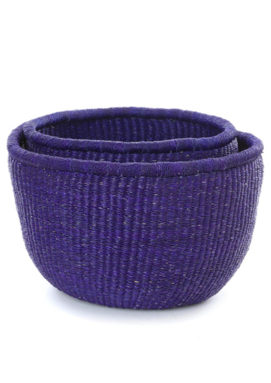 Cobalt Bolga Storage Basket