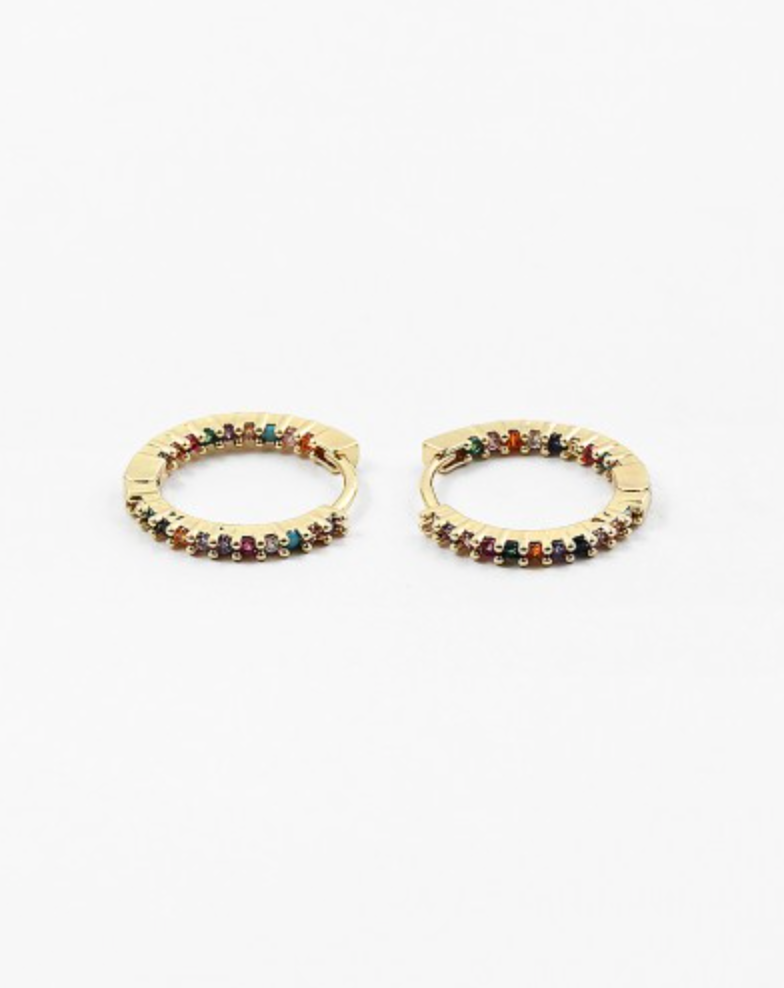 Rhinestone Rainbow Hoops