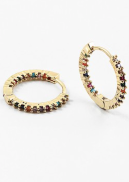 Rhinestone Rainbow Hoops