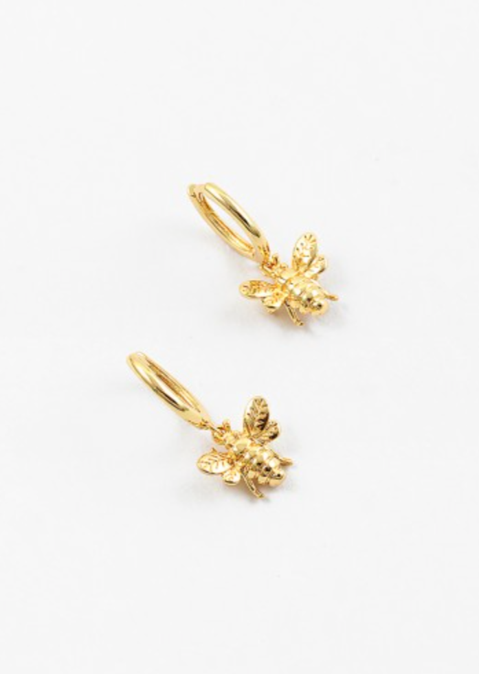 Bee Charm Hoops