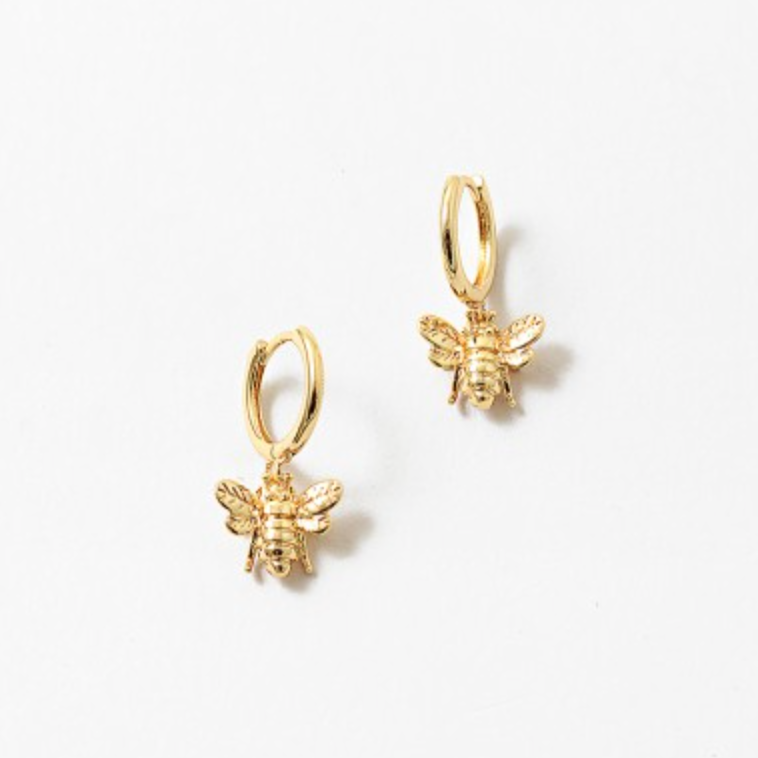Bee Charm Hoops