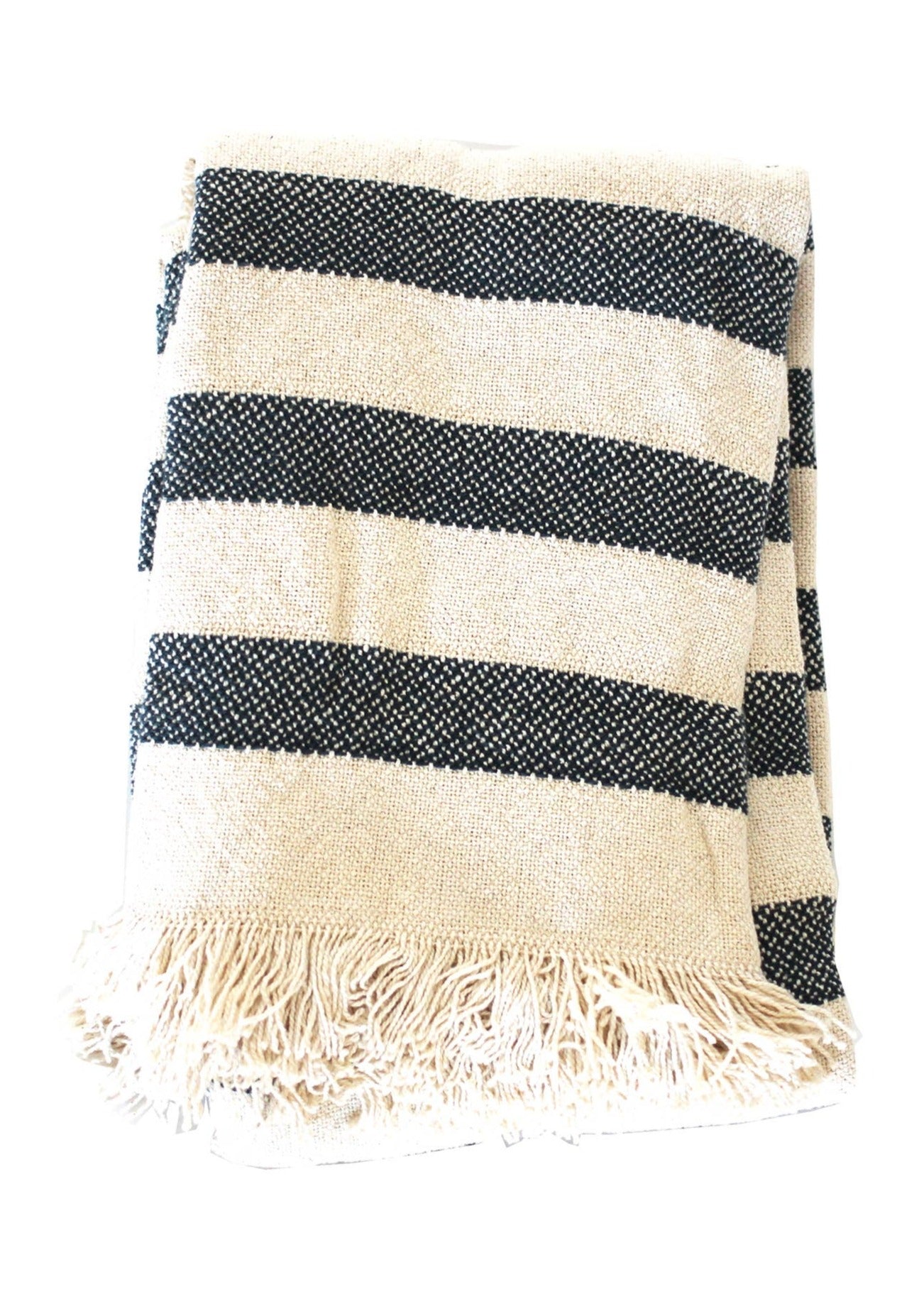 Bold Stripe Throw Blanket | Dark Blue