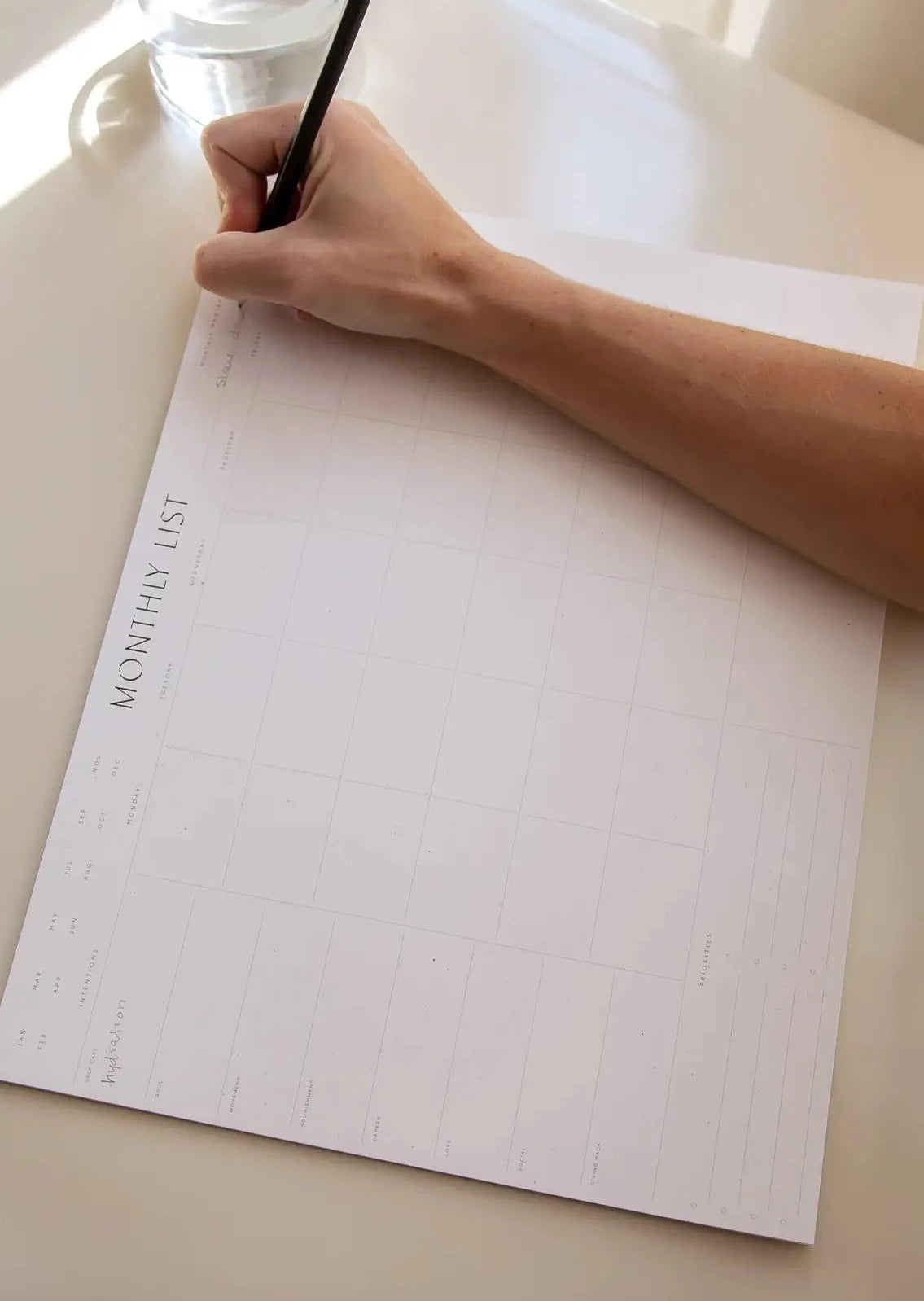 Monthly List Pad