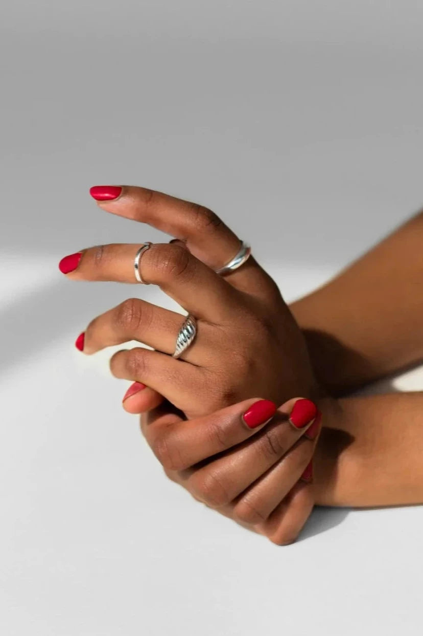 Lady in Red Nail Polish