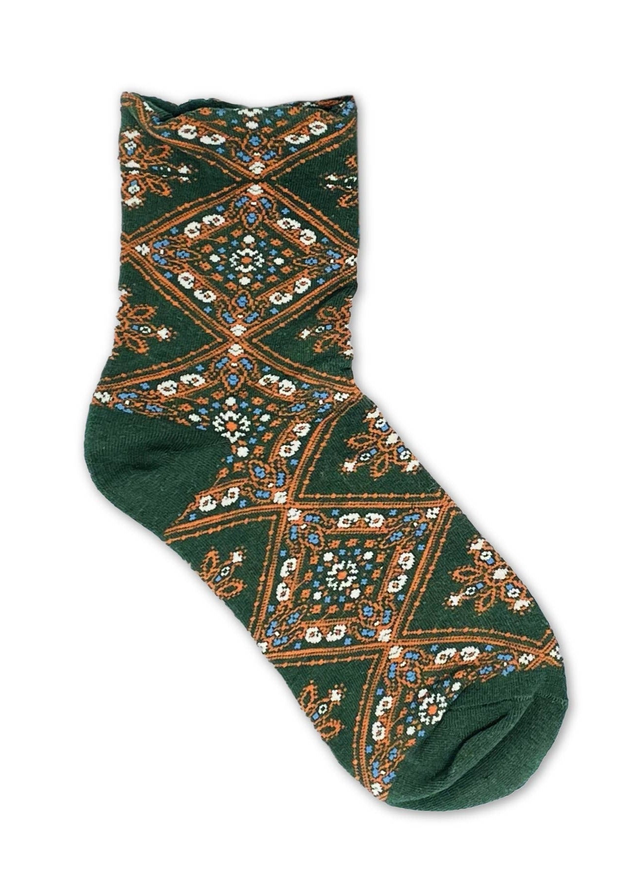 Paisley Pattern Socks | Green