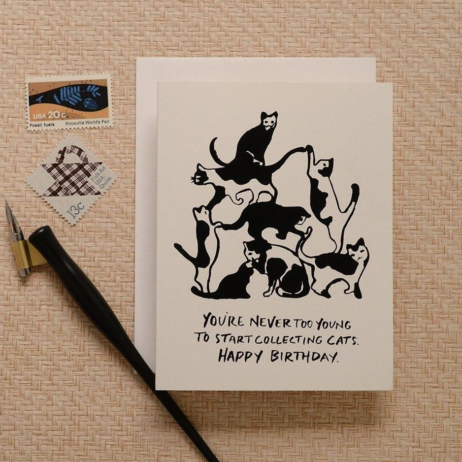 Cat Tower Birthday Card