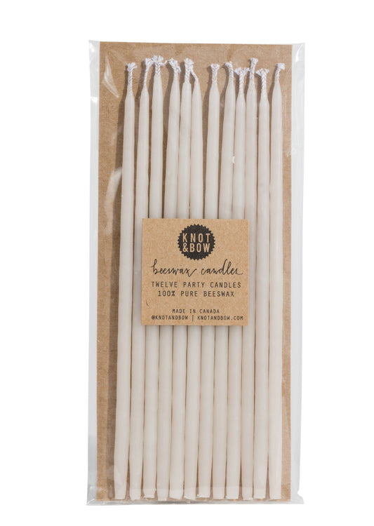 Tall Beeswax Birthday Candles | Ivory