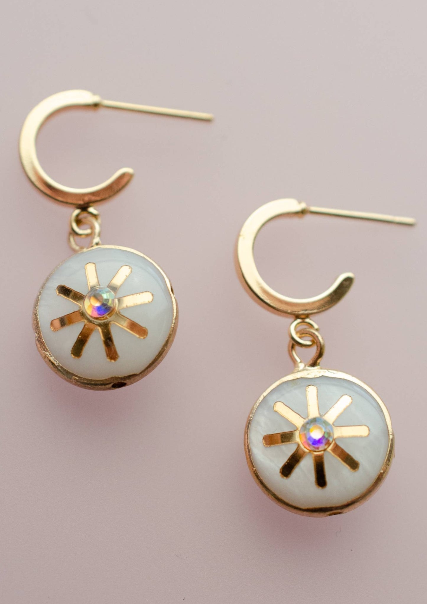 Rhinestone Pearl Hoop Earrings