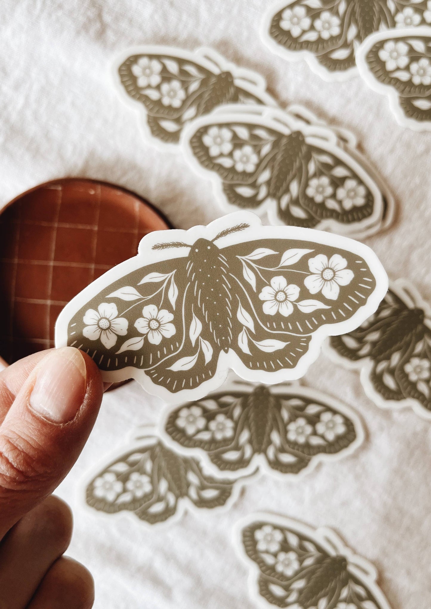 Floral Moth Sticker
