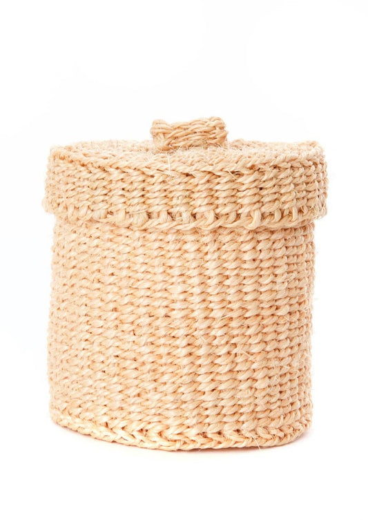 Sisal Lidded Container Basket | Blush