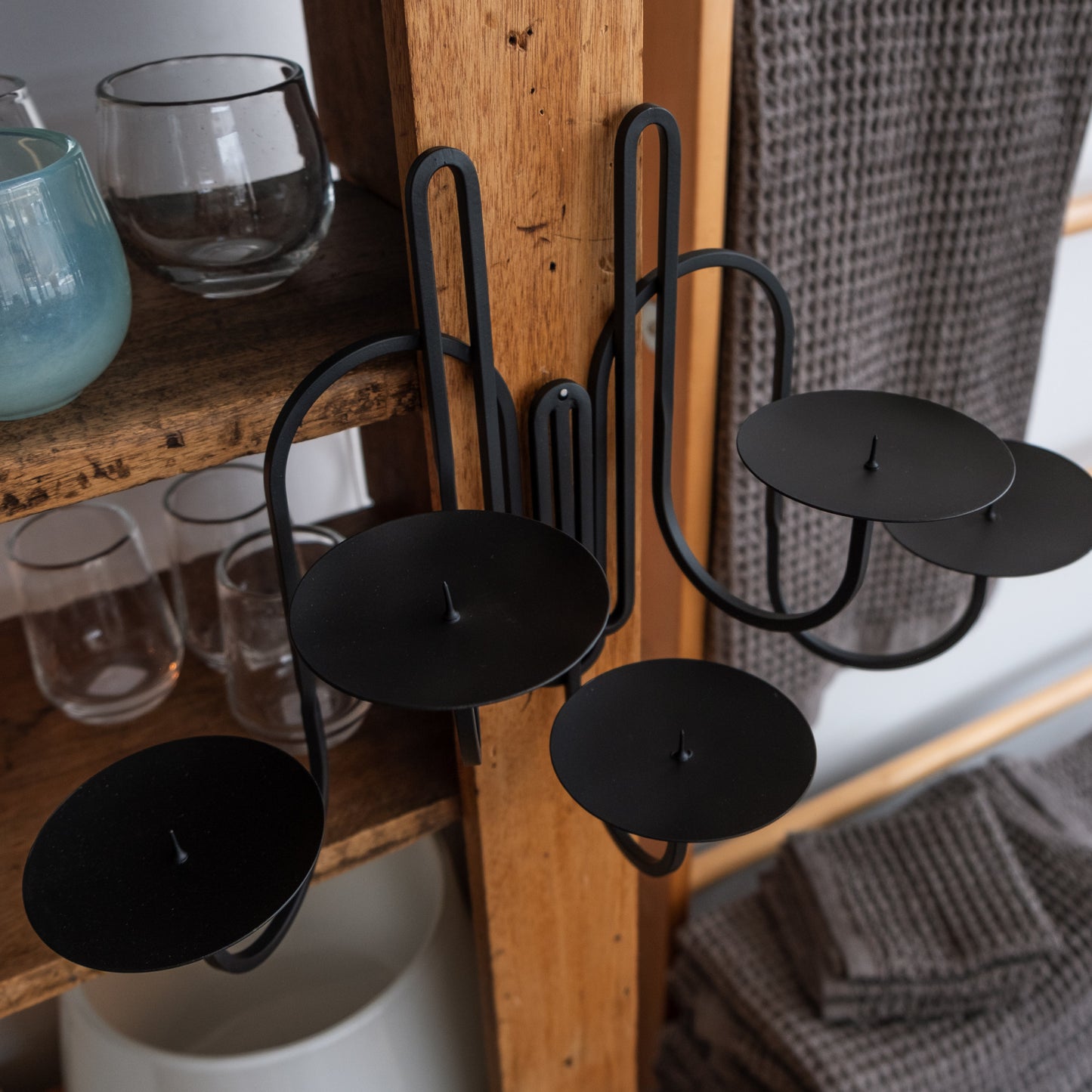 Five Arm Iron Candle Sconce