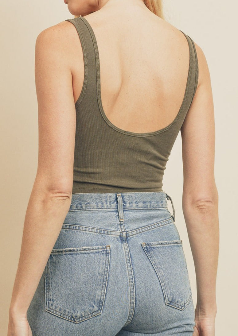 Double Scoop Tank | Olive