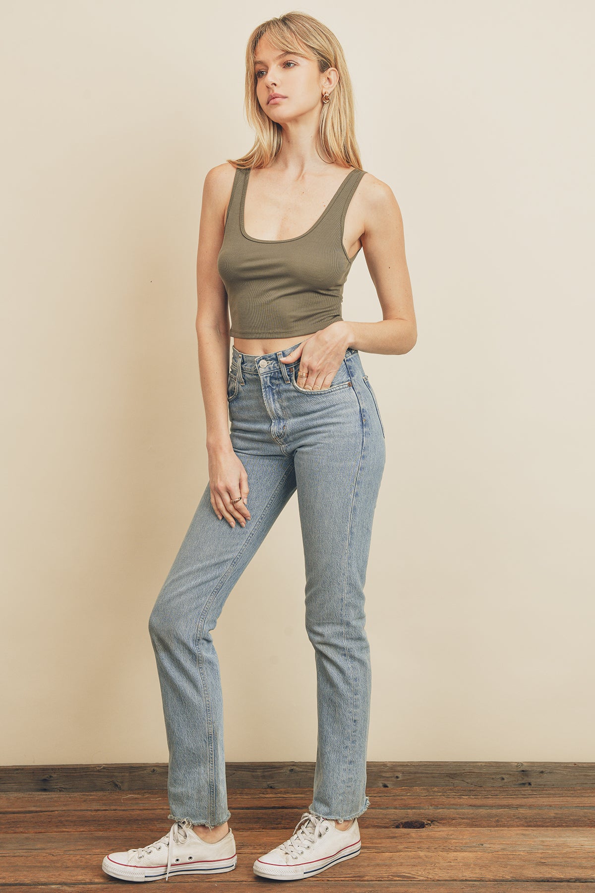 Double Scoop Tank | Olive