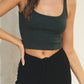 Micro Rib Knit Tank | Charcoal