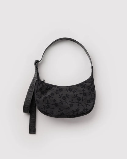 Small Crescent Bag | Charcoal Ditsy Floral