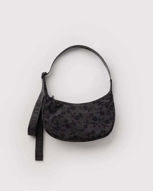 Small Crescent Bag | Charcoal Ditsy Floral
