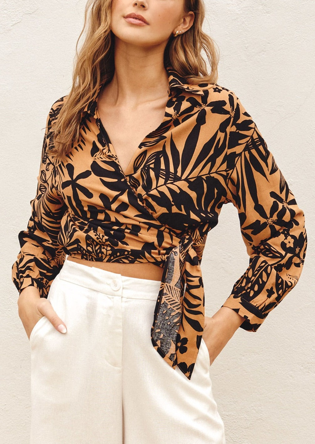 Fronds Forever Wrap Top