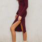 Double V-Neck Sweater Dress