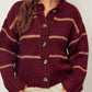 Oxford Striped Cardigan | Sangria + Taupe