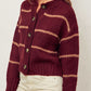 Oxford Striped Cardigan | Sangria + Taupe