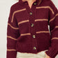 Oxford Striped Cardigan | Sangria + Taupe