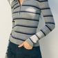 In Session Stripe Top | Grey + Navy
