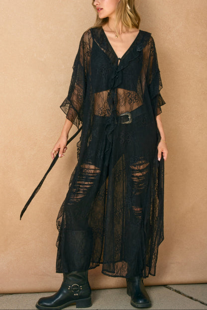 Echo Dunes Ruffled Lace Dress