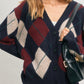 As If Argyle Cardigan