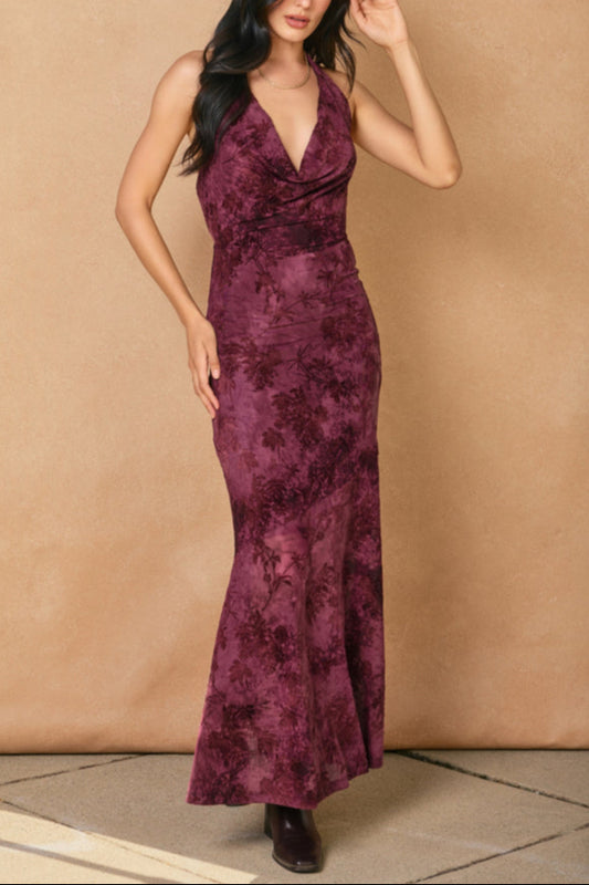 Gillian Drape Halter Dress