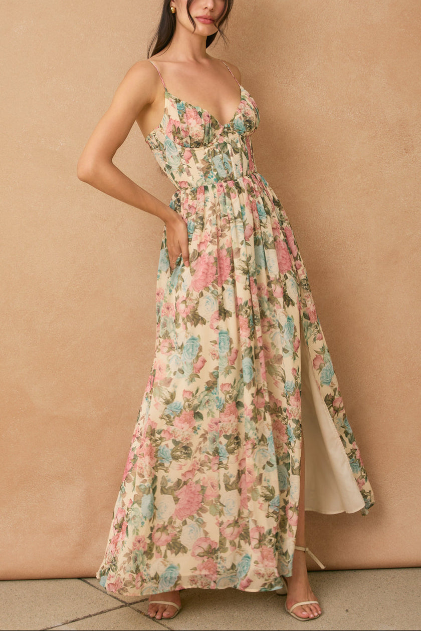 Gilded Ballroom Corset Maxi Dress