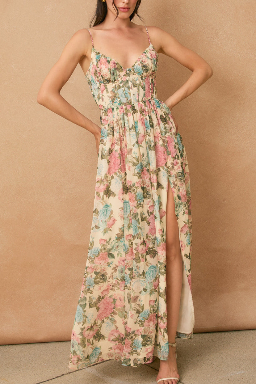 Gilded Ballroom Corset Maxi Dress