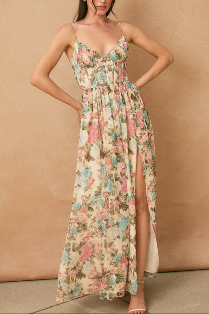 Gilded Ballroom Corset Maxi Dress