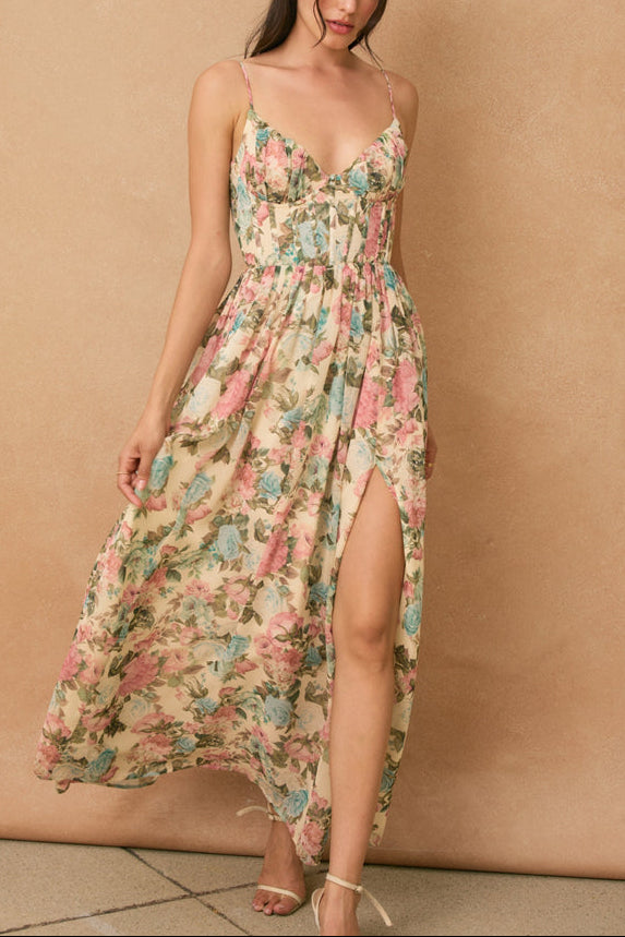 Gilded Ballroom Corset Maxi Dress