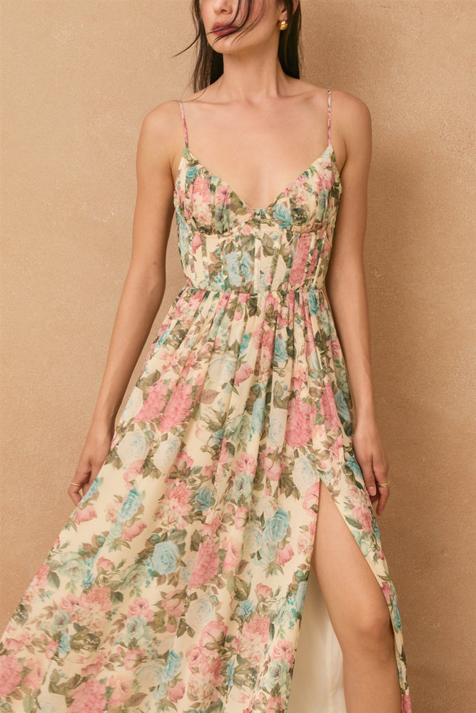 Gilded Ballroom Corset Maxi Dress