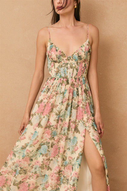 Gilded Ballroom Corset Maxi Dress
