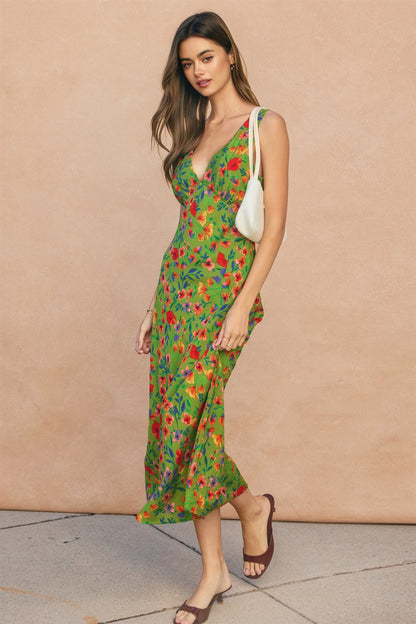 Wildflower Bias Cut Midi Dress