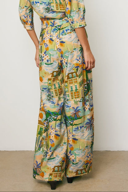 Caribbean Blues Wide Leg Pants