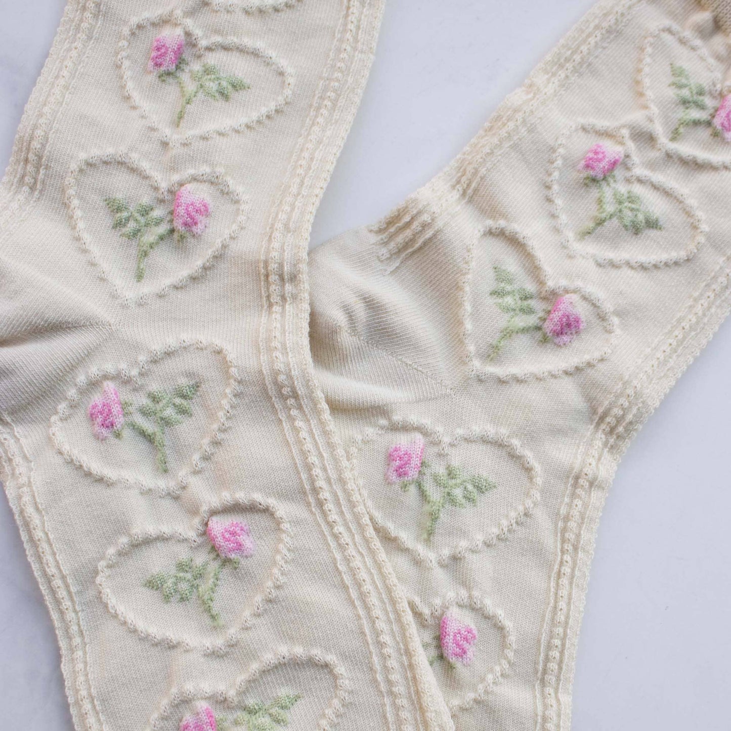 Vintage Rose Socks | Cream