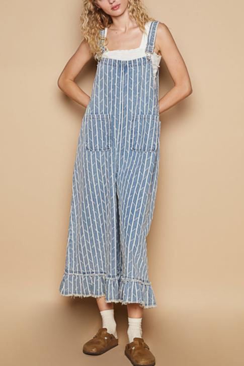 Upstate Striped Overalls